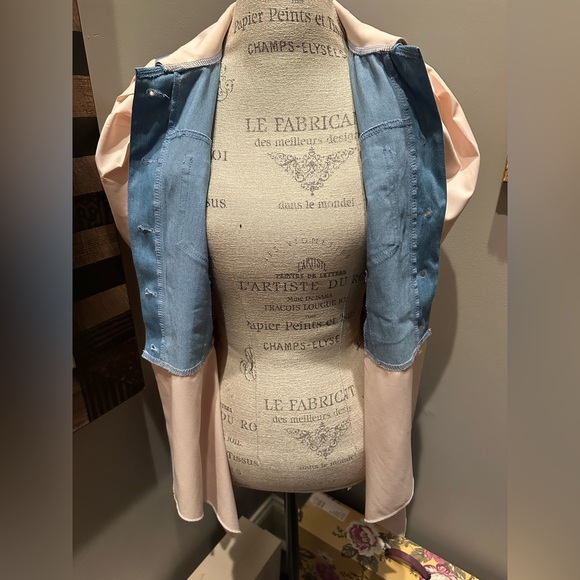 Super Cute Mixed Denim/Poly Blouson Jacket/Tunic - Picture 8 of 10